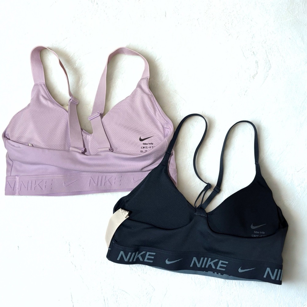 Lot of 2 Nike Dri-FIT Indy Low Impact Athletic Women's Sports Bra Padded Sz XS - Picture 6 of 8